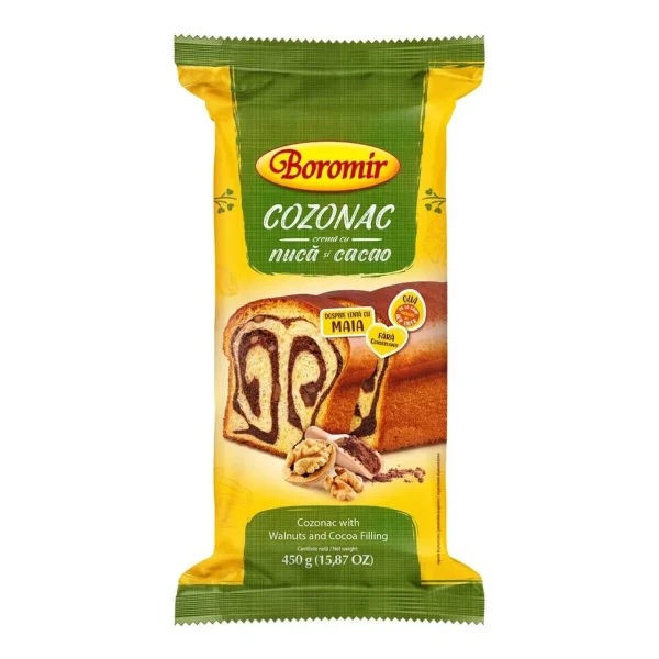 Cozonac Boromir crema nuca cacao 450gr